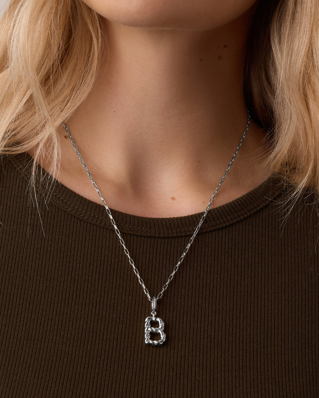 Crew Alphabet Statement Charm || option::Silver Plated, B