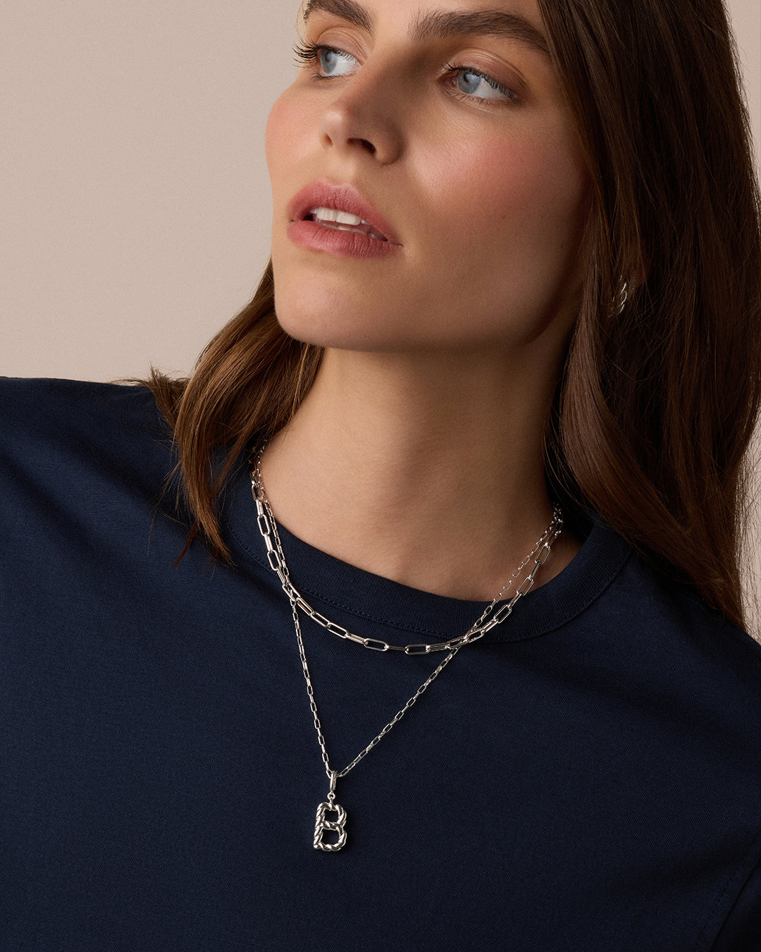 Crew Alphabet Statement Charm || option::Silver Plated, B