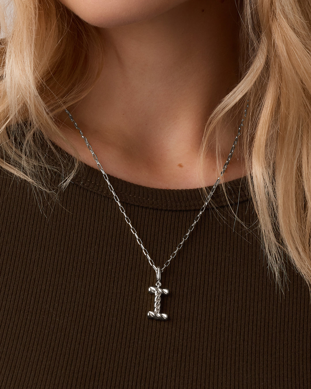 Crew Alphabet Statement Charm || option::Silver Plated, I