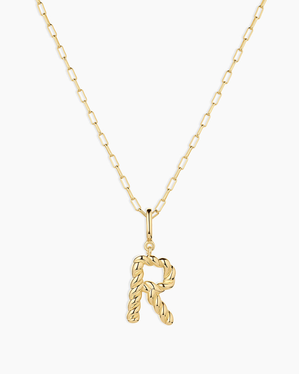 Crew Alphabet Statement Charm Necklace || option::18K Gold Plated, R