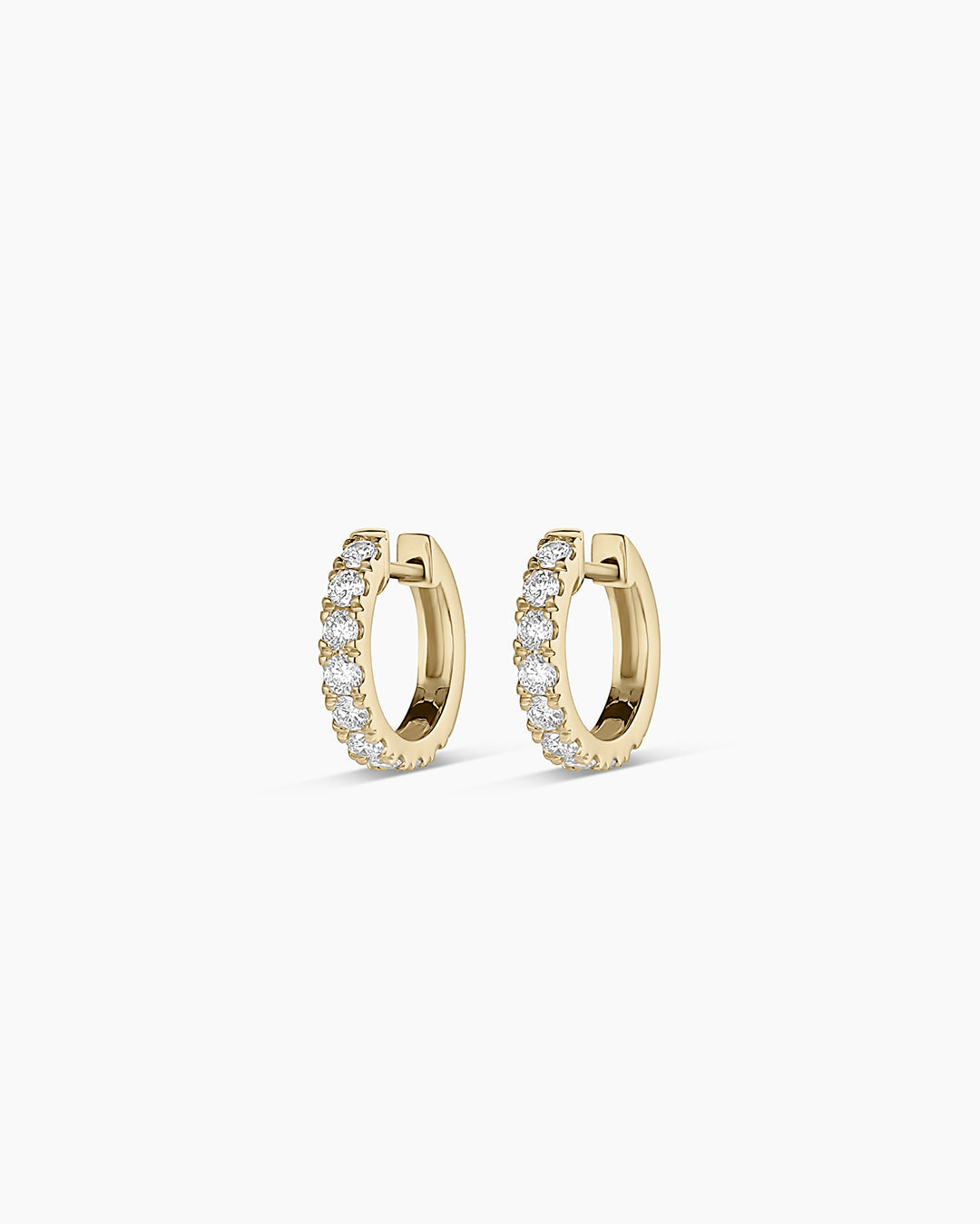 Lab Grown Diamond Eternity Huggies || option::14k Solid Gold