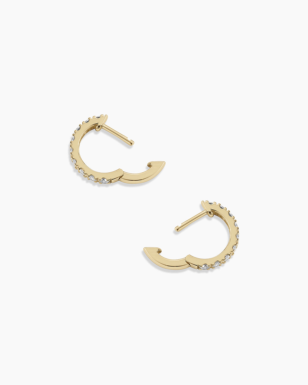 Lab Grown Diamond Eternity Huggies || option::14k Solid Gold