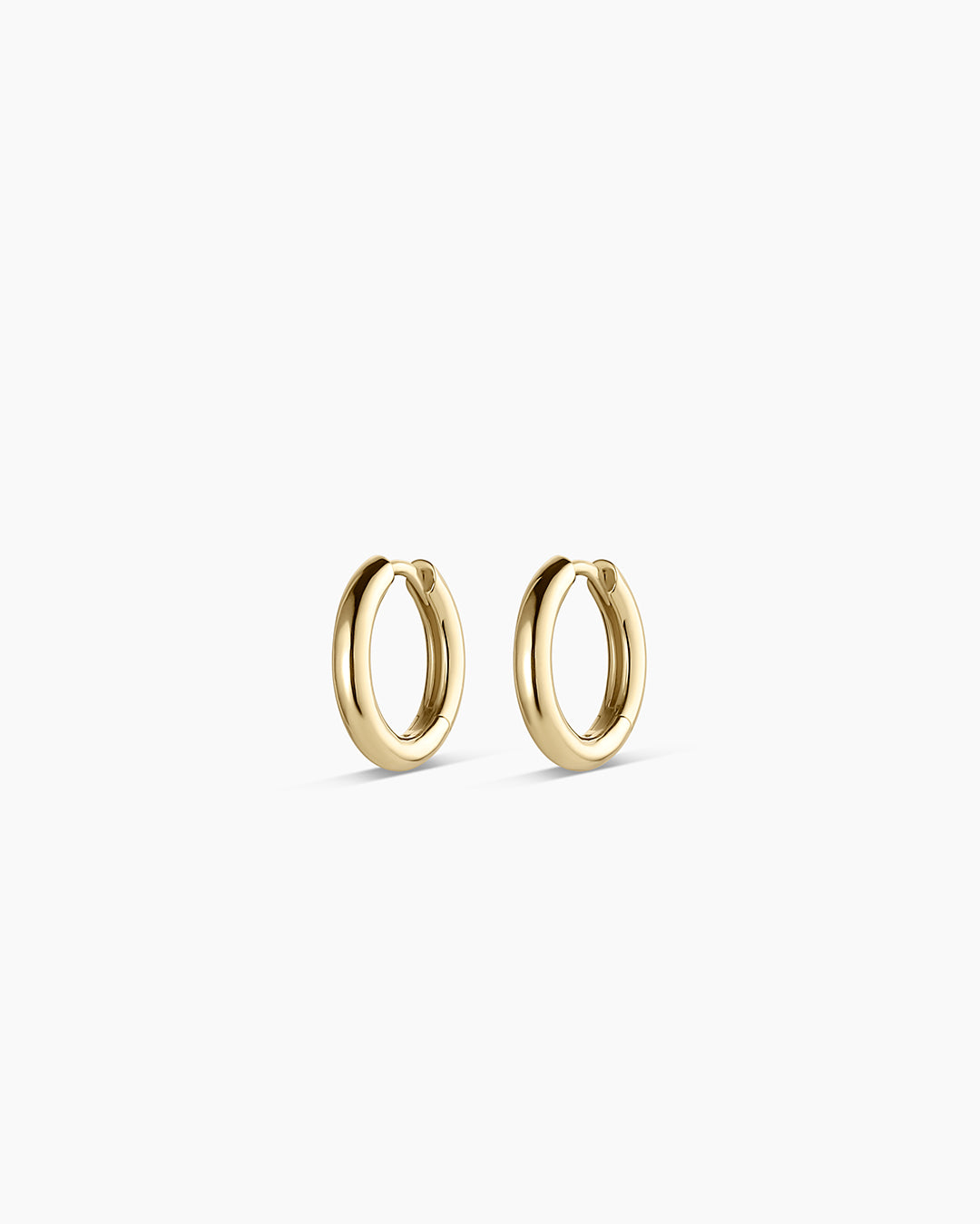 14k Gold Everyday Huggies || option::14k Solid Gold, 11mm