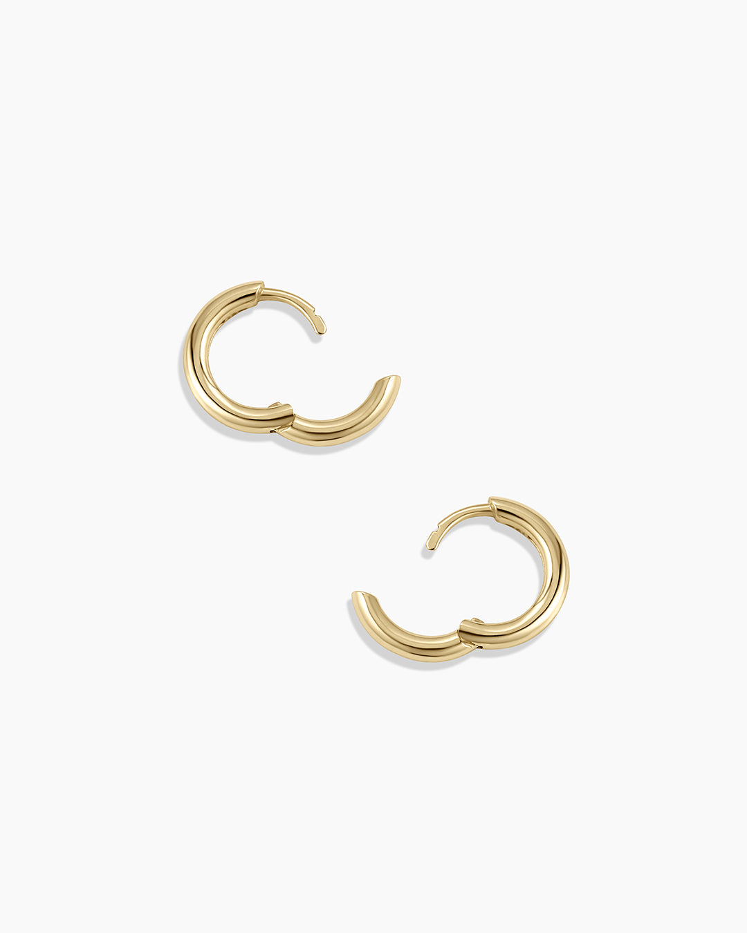 14k Gold Everyday Huggies || option::14k Solid Gold, 11mm