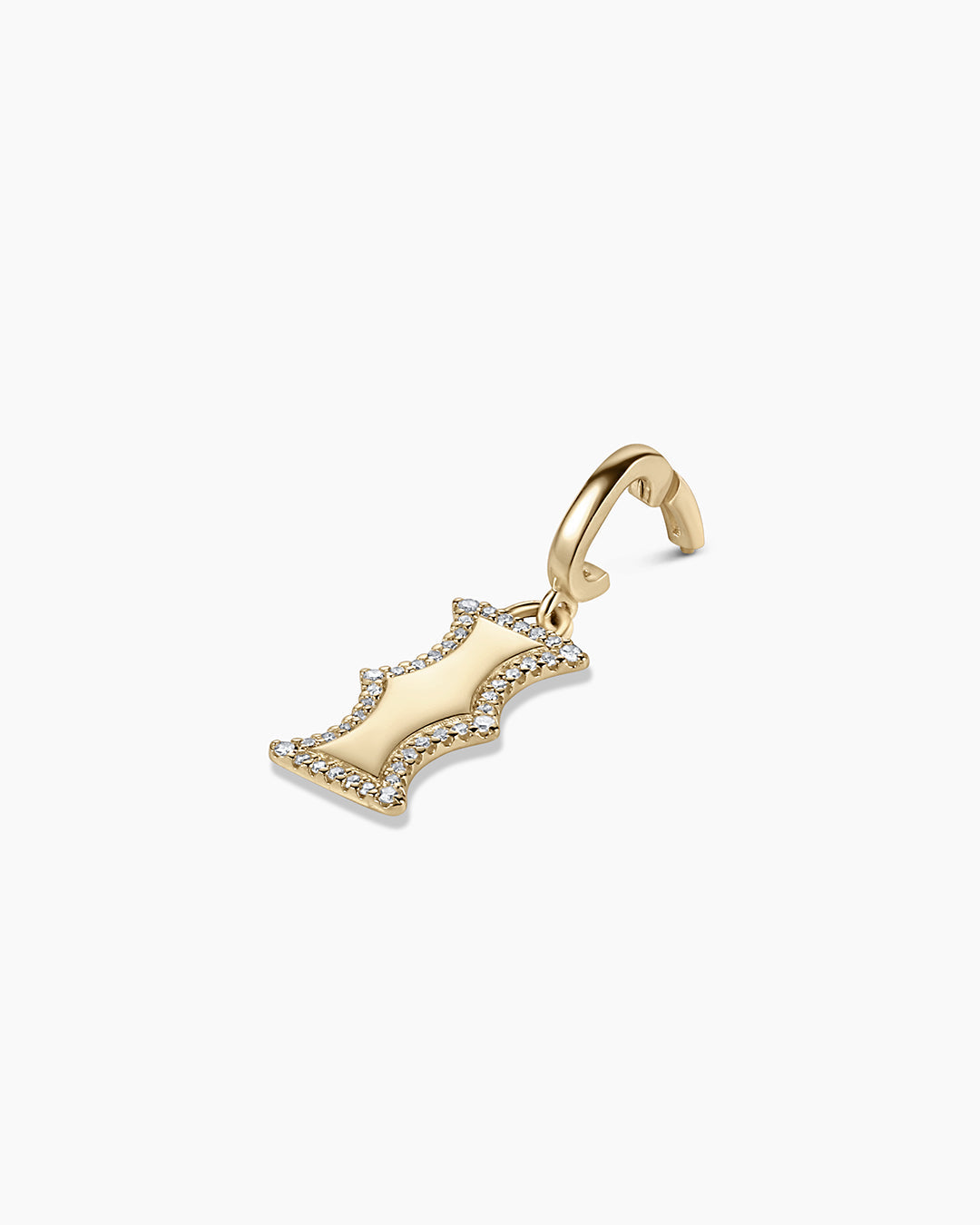 Diamond Era Alphabet Charm || option::14k Solid Gold, I