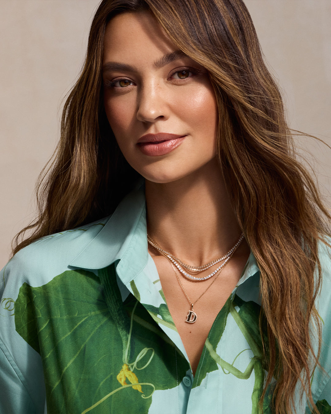 Diamond Era Alphabet Charm || option::14k Solid Gold, K