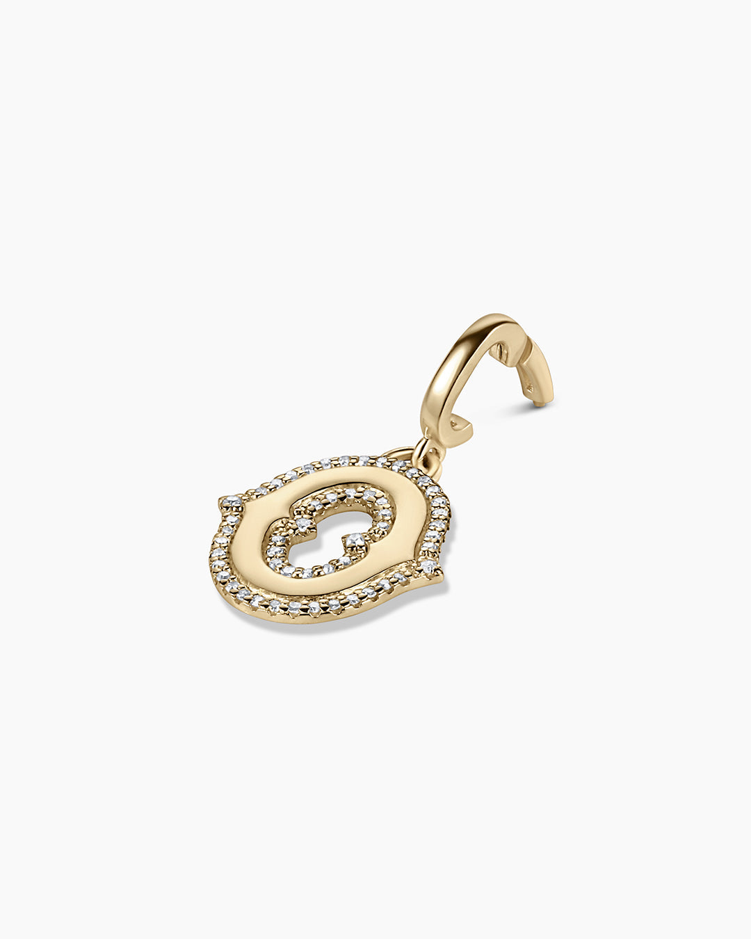Diamond Era Alphabet Charm || option::14k Solid Gold, O