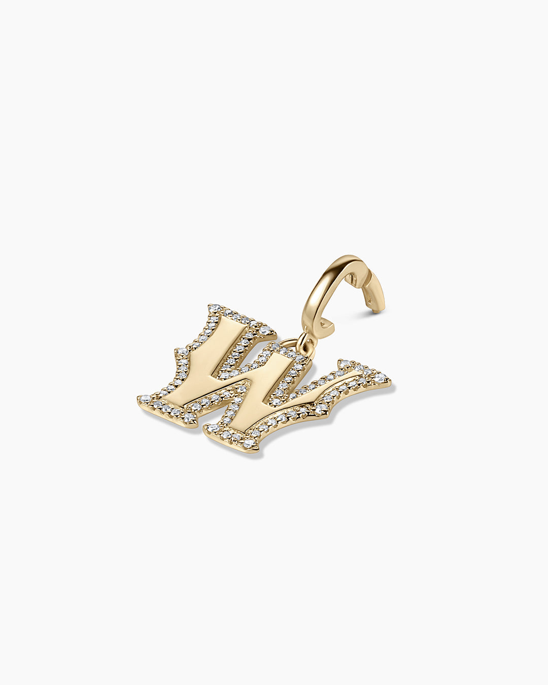 Diamond Era Alphabet Charm || option::14k Solid Gold, W