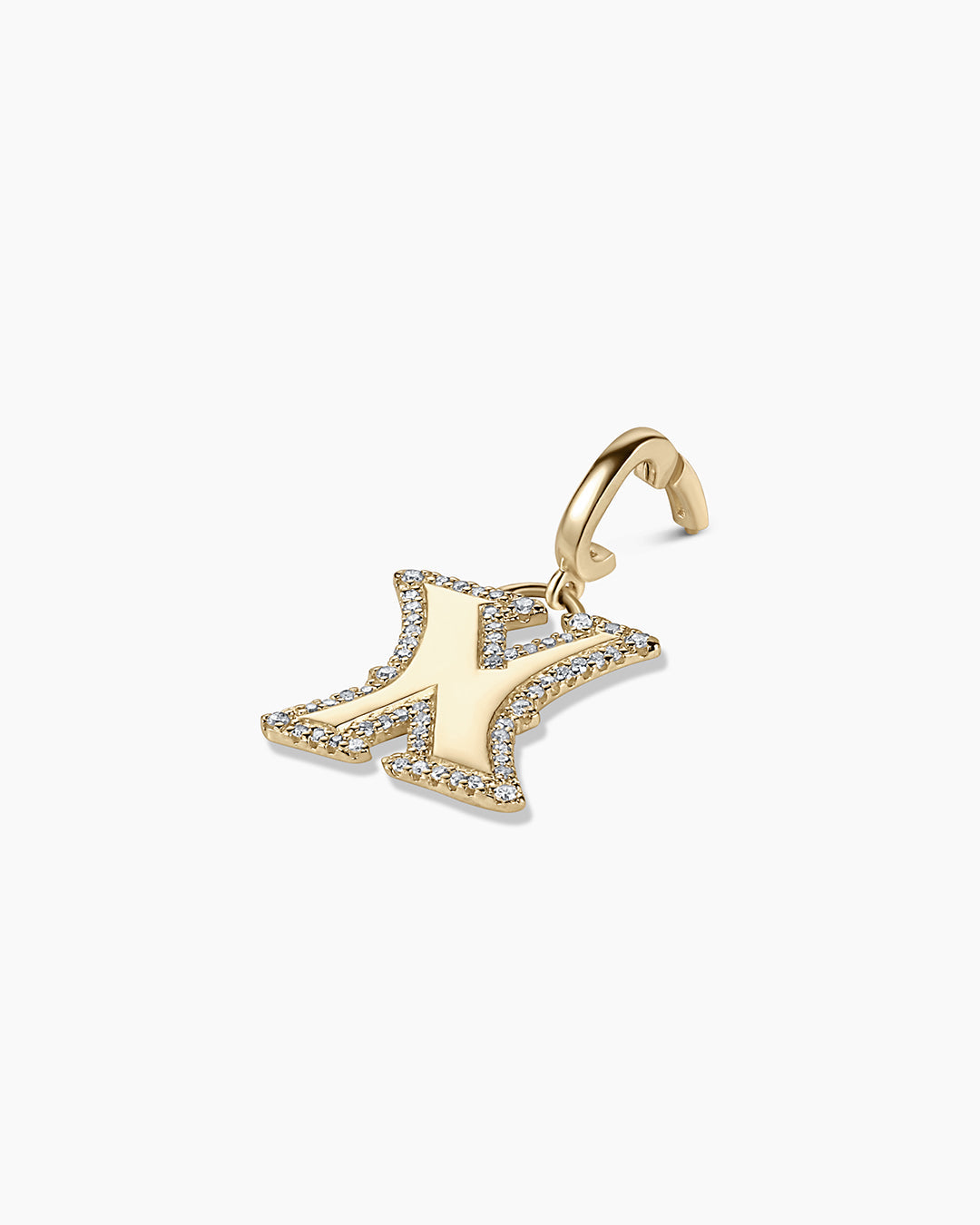 Diamond Era Alphabet Charm || option::14k Solid Gold, X