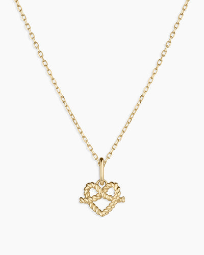 14K Gold Love Knot Charm Necklace
