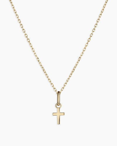 14K Gold Cross Charm Necklace