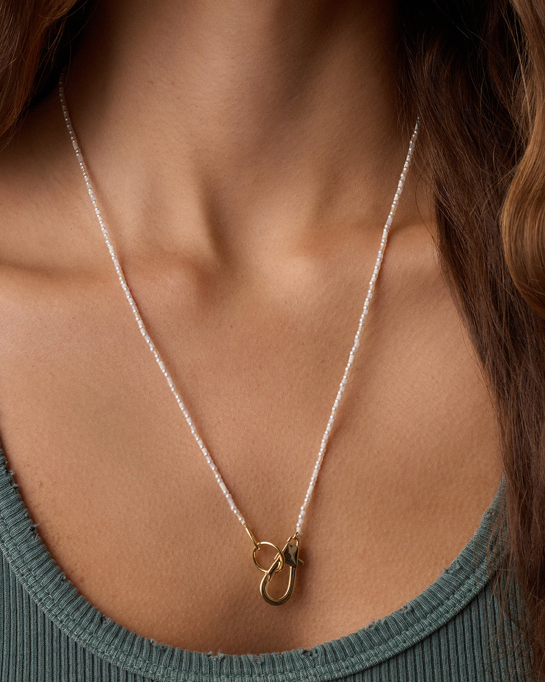 Harbor Necklace || option::18k Gold Plated, Pearl