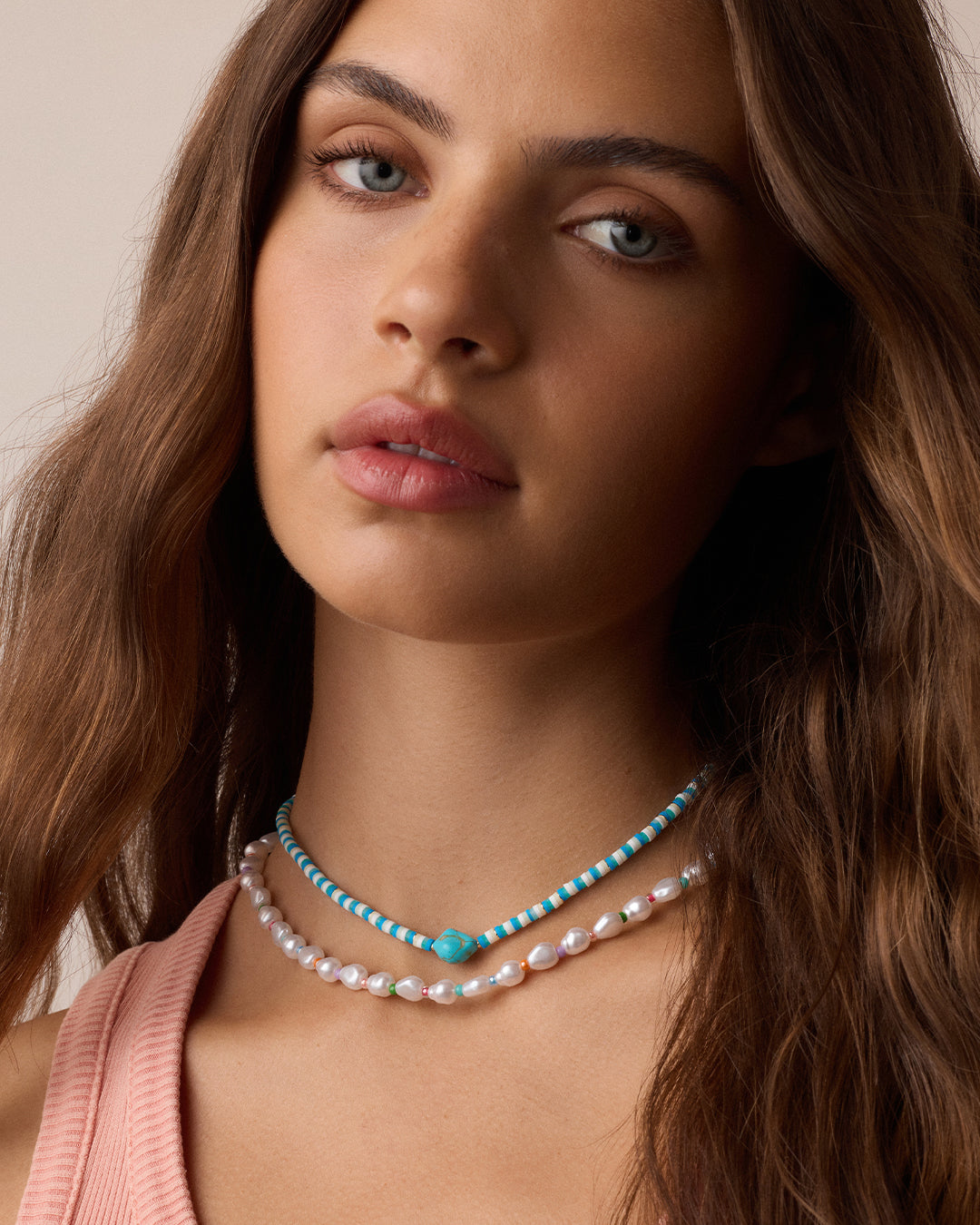 Harbor Turquoise Necklace || option::18k Gold Plated