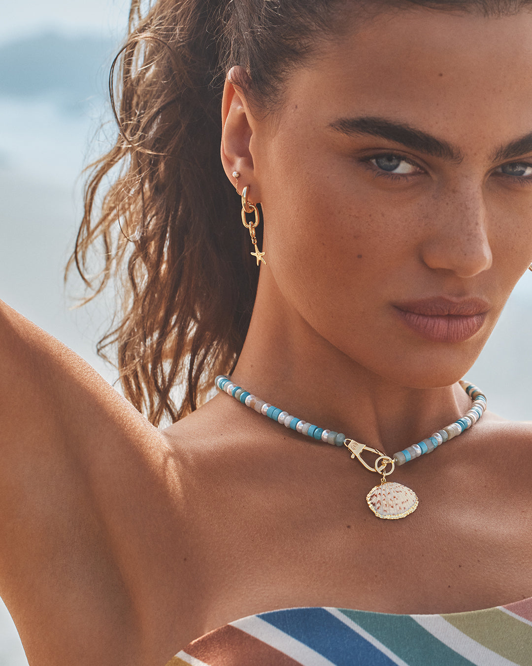 Starfish Parker Charm || option::18k Gold Plated || set::put-charm-huggies-stl