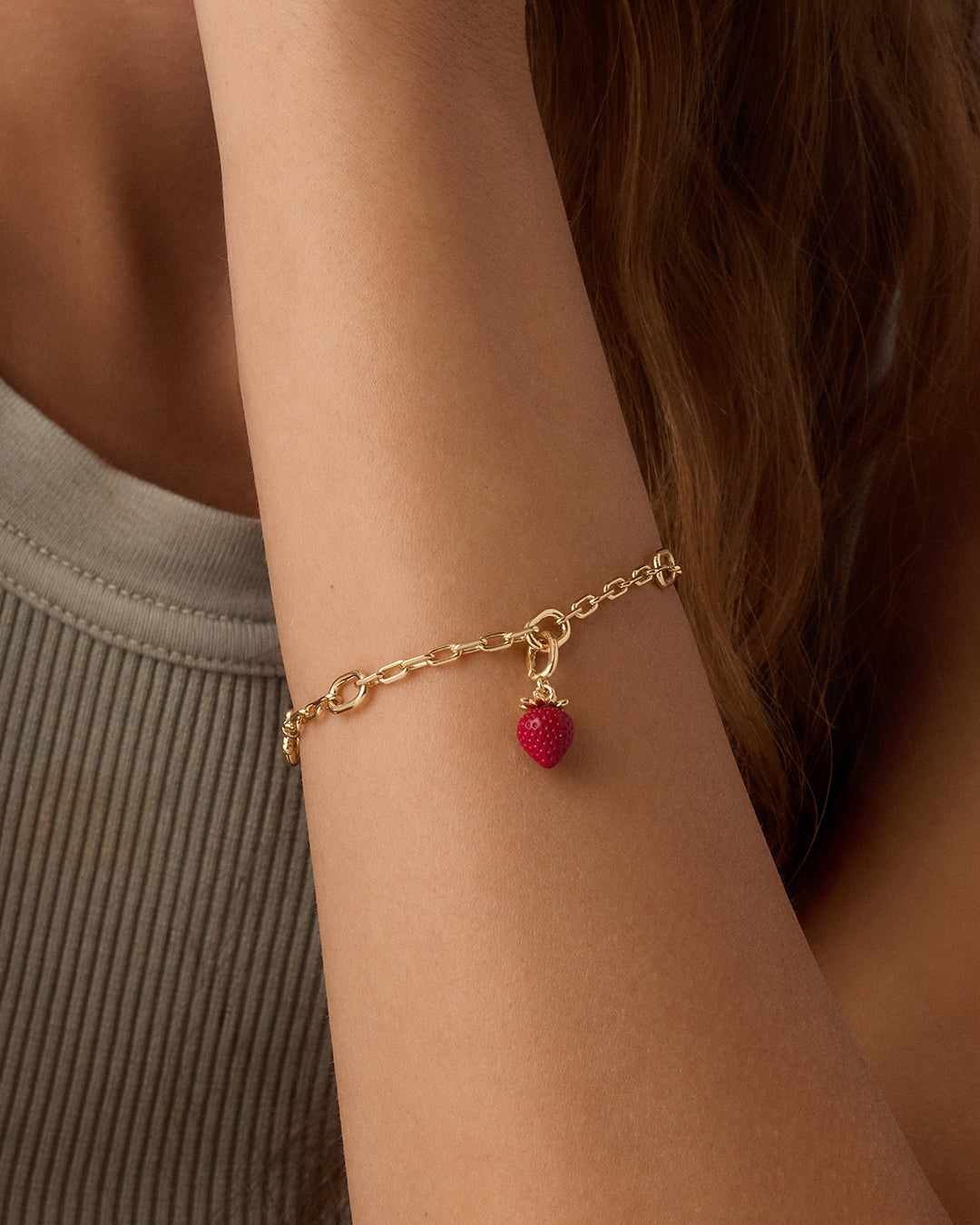 seeded strawberry fruit charm gorjana Strawberry Parker Charm