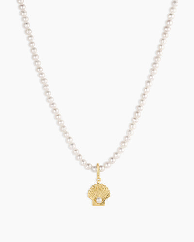 Shell Pearl Charm Necklace