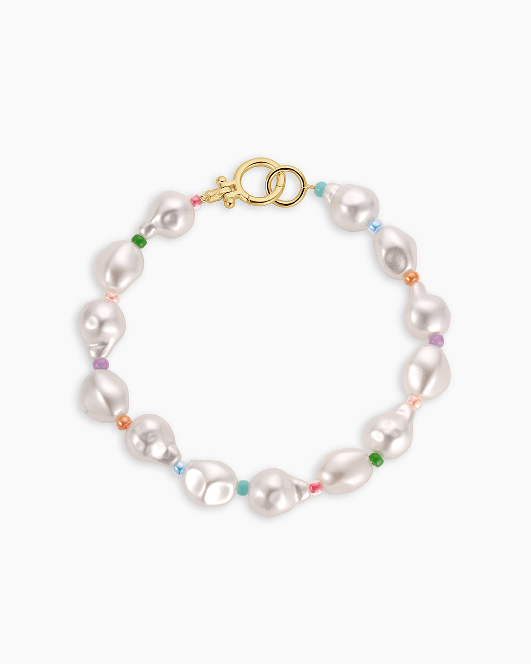 Pearl Rainbow Cove Bracelet || option::18k Gold Plated