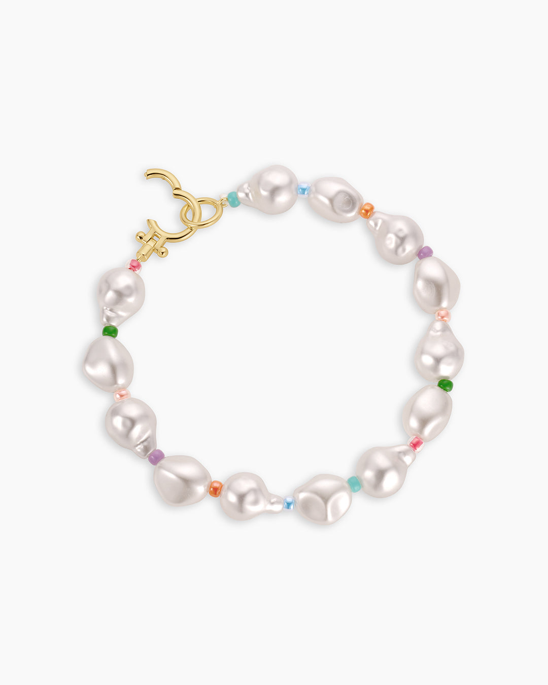 Pearl Rainbow Cove Bracelet || option::18k Gold Plated