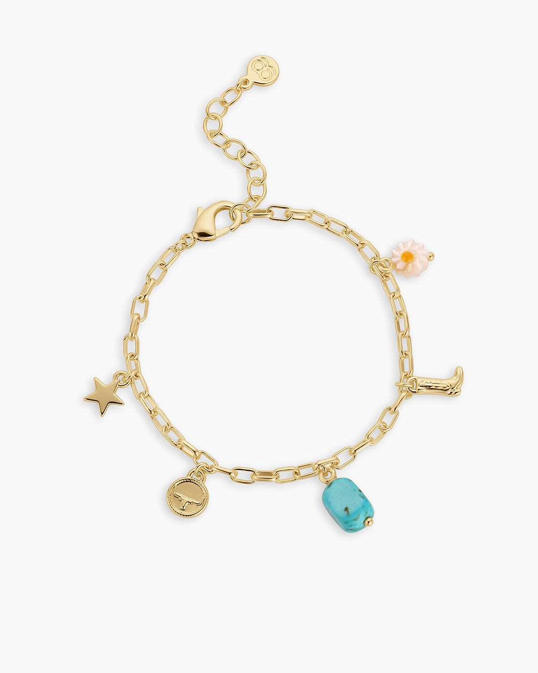 Western Mini Charm Bracelet || option::18k Gold Plated