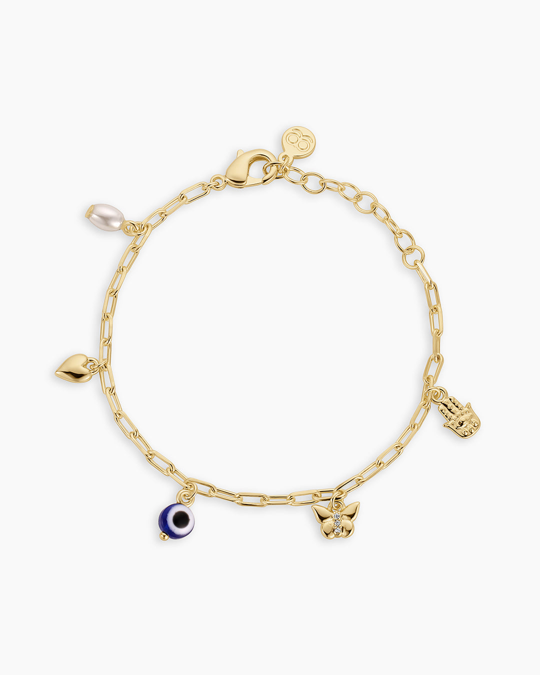 Connection Mini Charm Bracelet || option::18k Gold Plated
