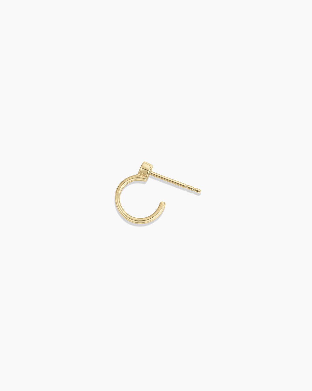 Lab Grown Diamond Circle Stud Single Huggie || option::14k Solid Gold 
