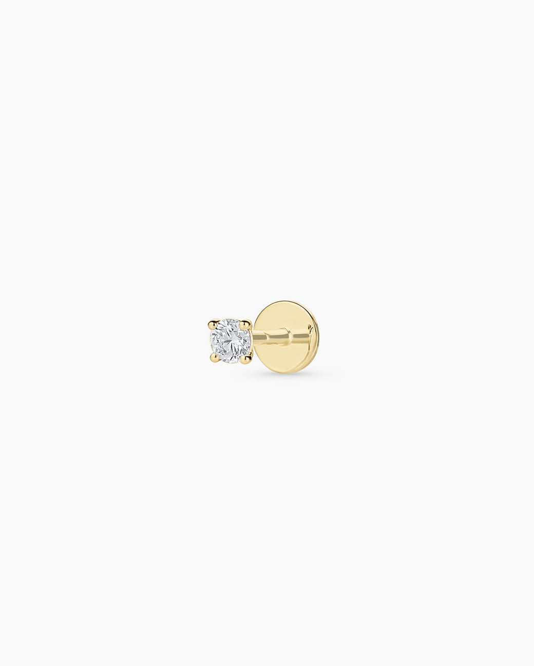 Lab Grown Diamond Solitaire Flat Back Single Stud || option::14k Solid Gold 
