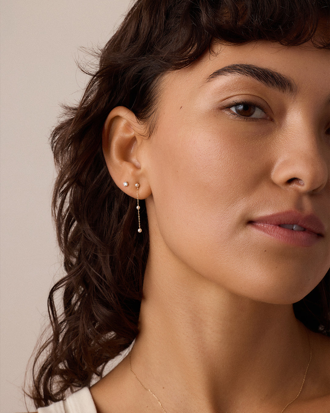 Lab Grown Diamond Solitaire Flat Back Studs || option::14k Solid Gold