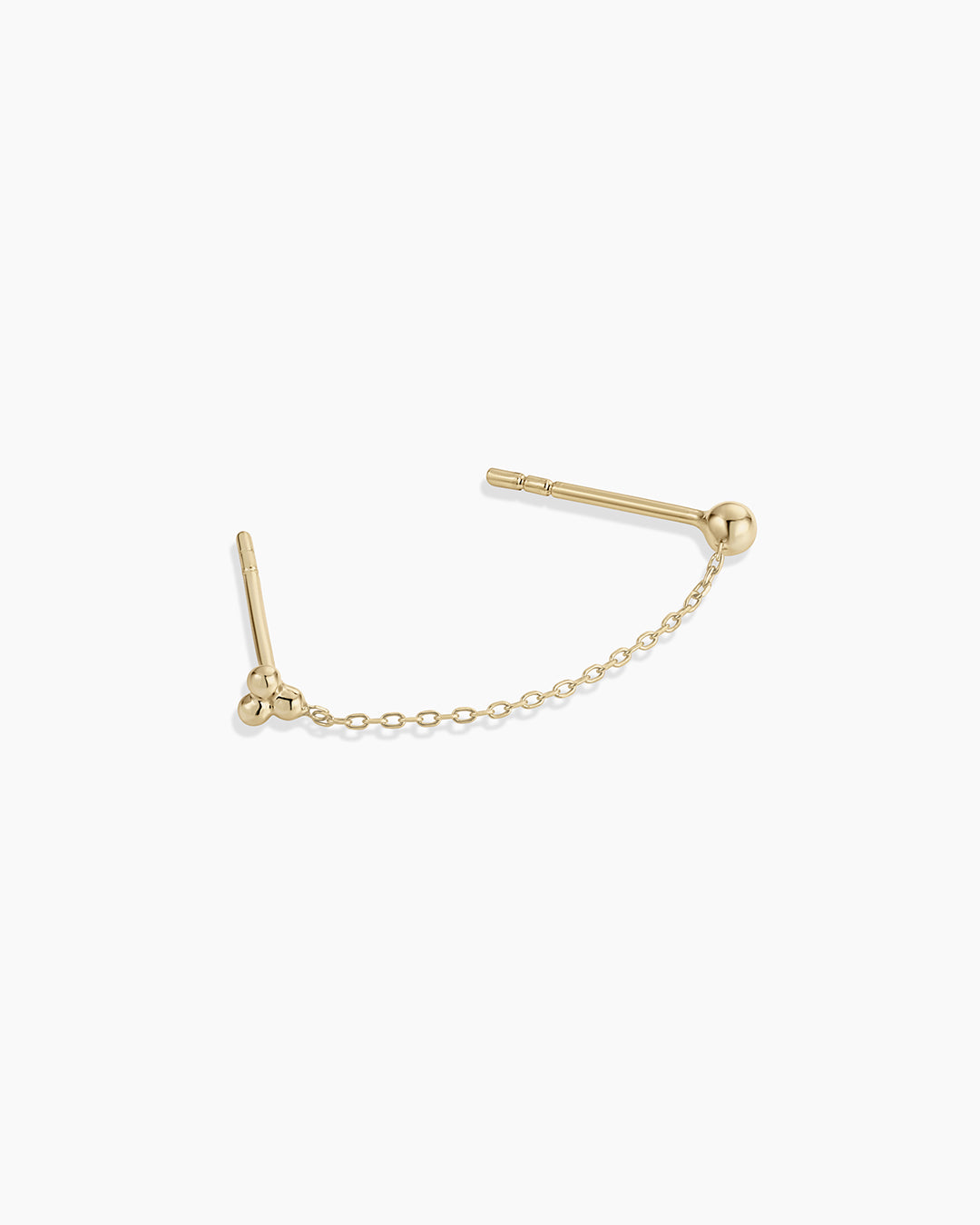 14k Gold Bali Chain Double Stud || option::14k Solid Gold 