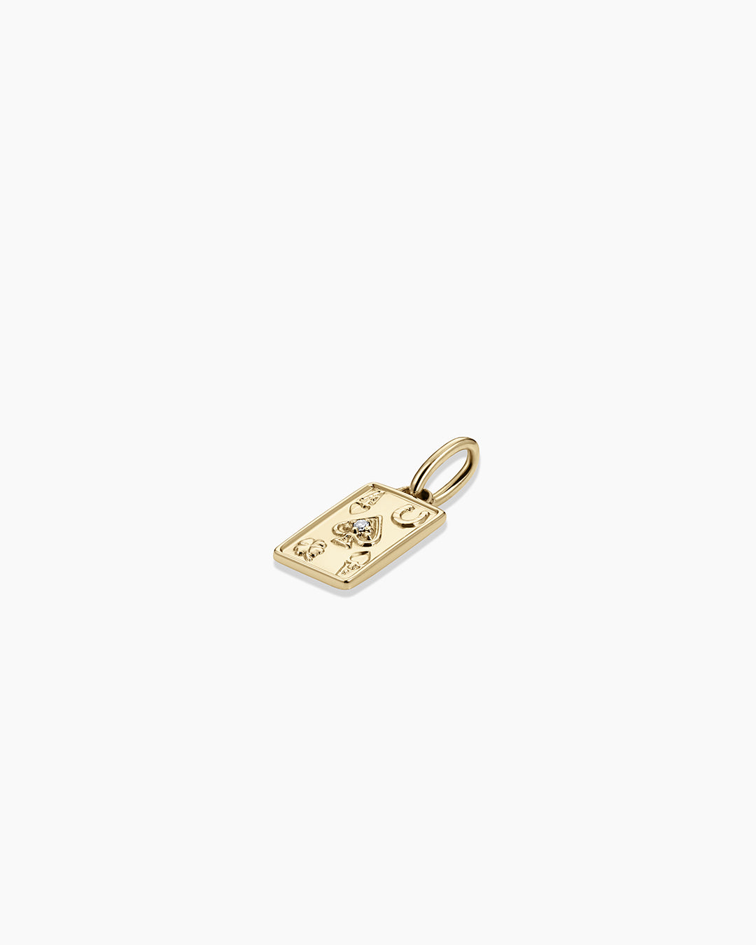 Diamond Ace Charm || option::14k Solid Gold 