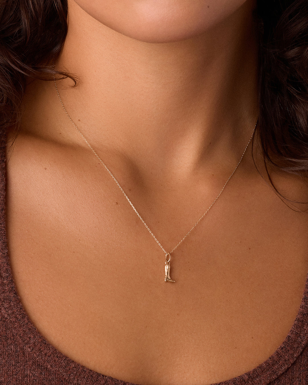 14k Gold Cowboy Boot Charm || option::14k Solid Gold 