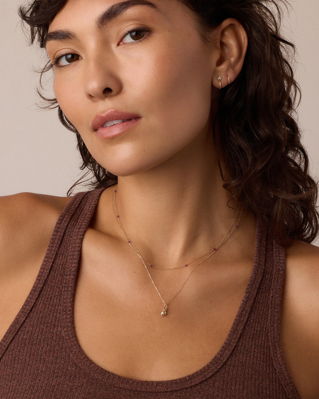 Diamond Ladybug Charm || option::14k Solid Gold 