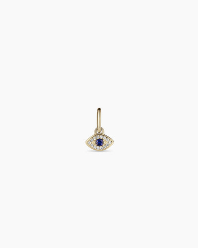 Diamond and Blue Sapphire Evil Eye Charm
