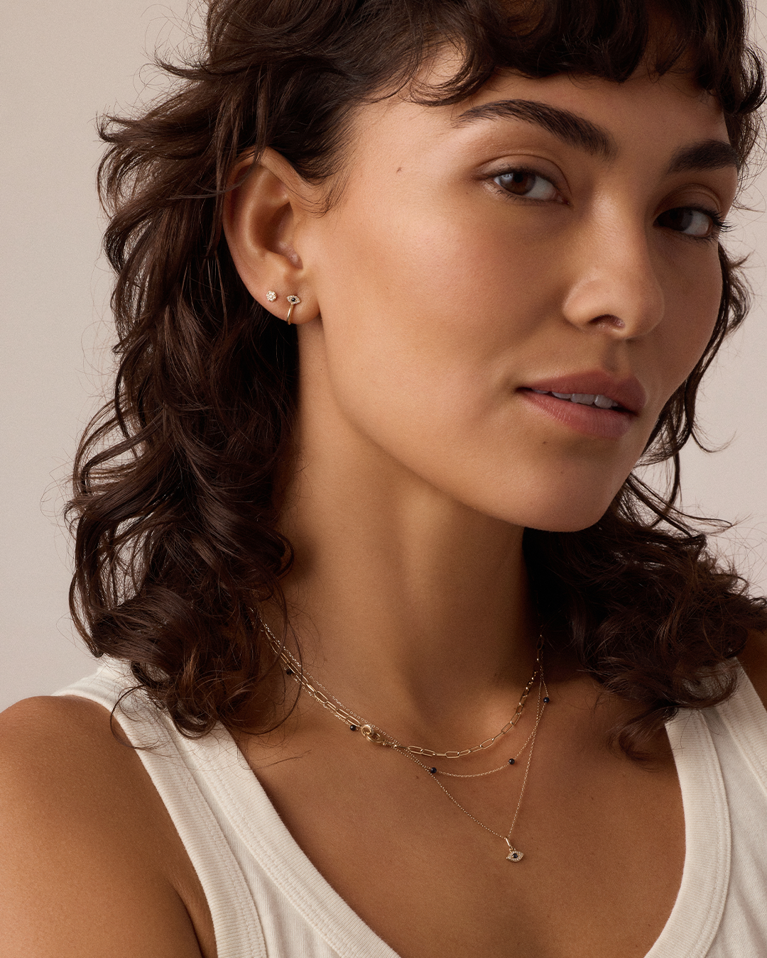 Diamond and Blue Sapphire Evil Eye Charm