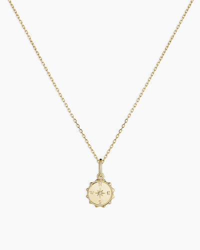 Diamond Compass Charm Necklace