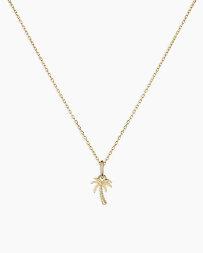 14K Gold Palm Charm Necklace