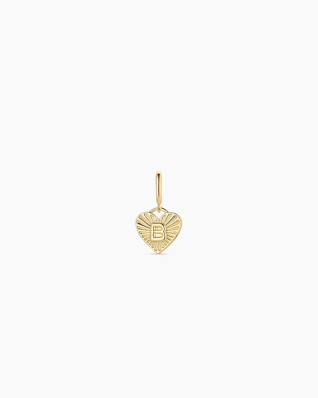 Vintage Heart Alphabet Parker Charm - B || option::18k Gold Plated, B
