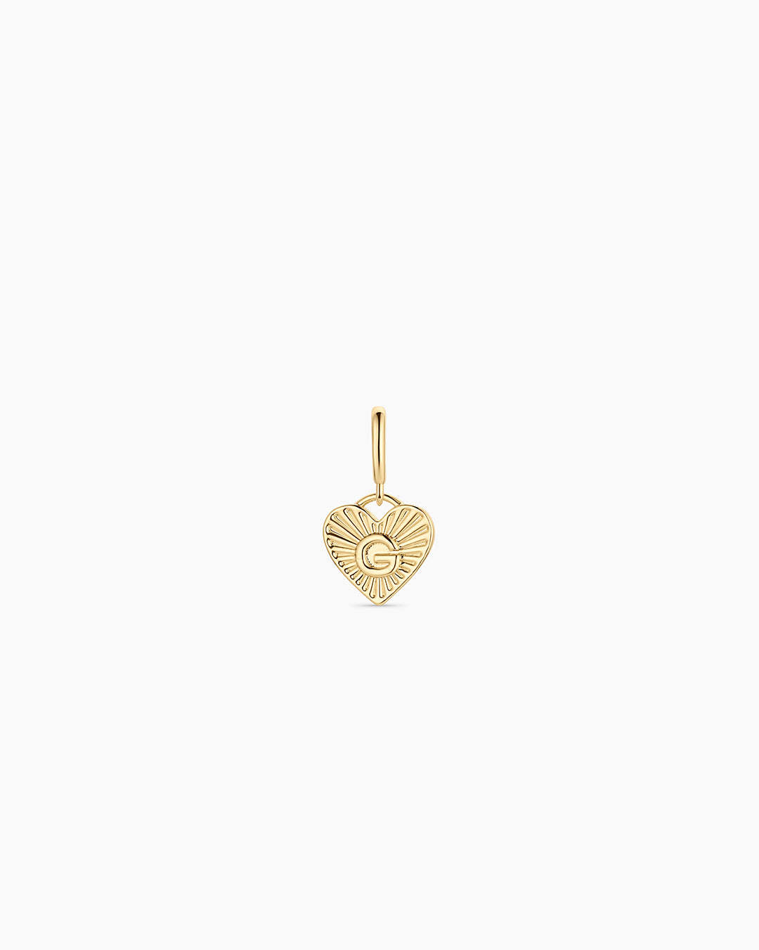 Vintage Heart Alphabet Parker Charm - G || option::18k Gold Plated, G