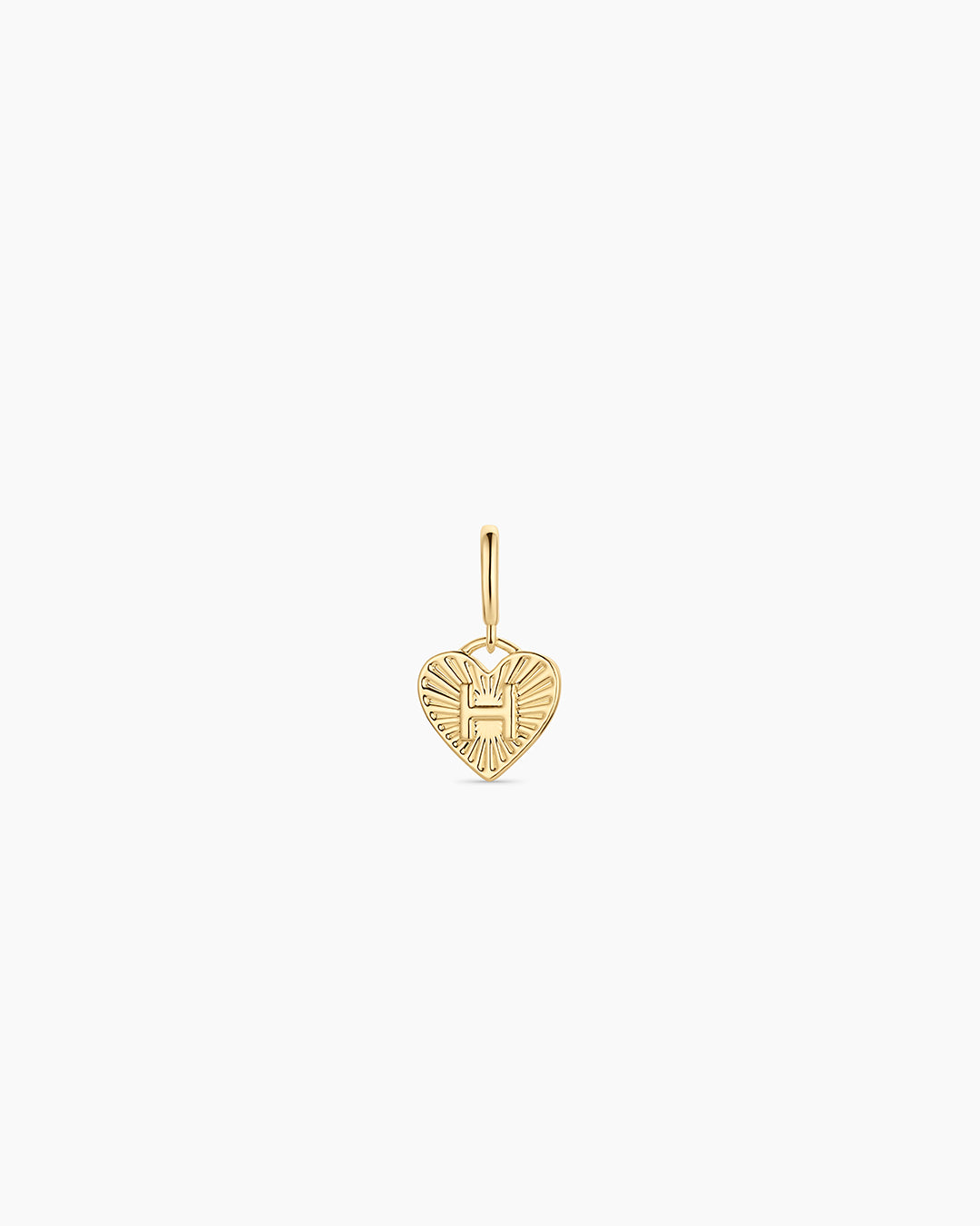 Vintage Heart Alphabet Parker Charm - H || option::18k Gold Plated, H