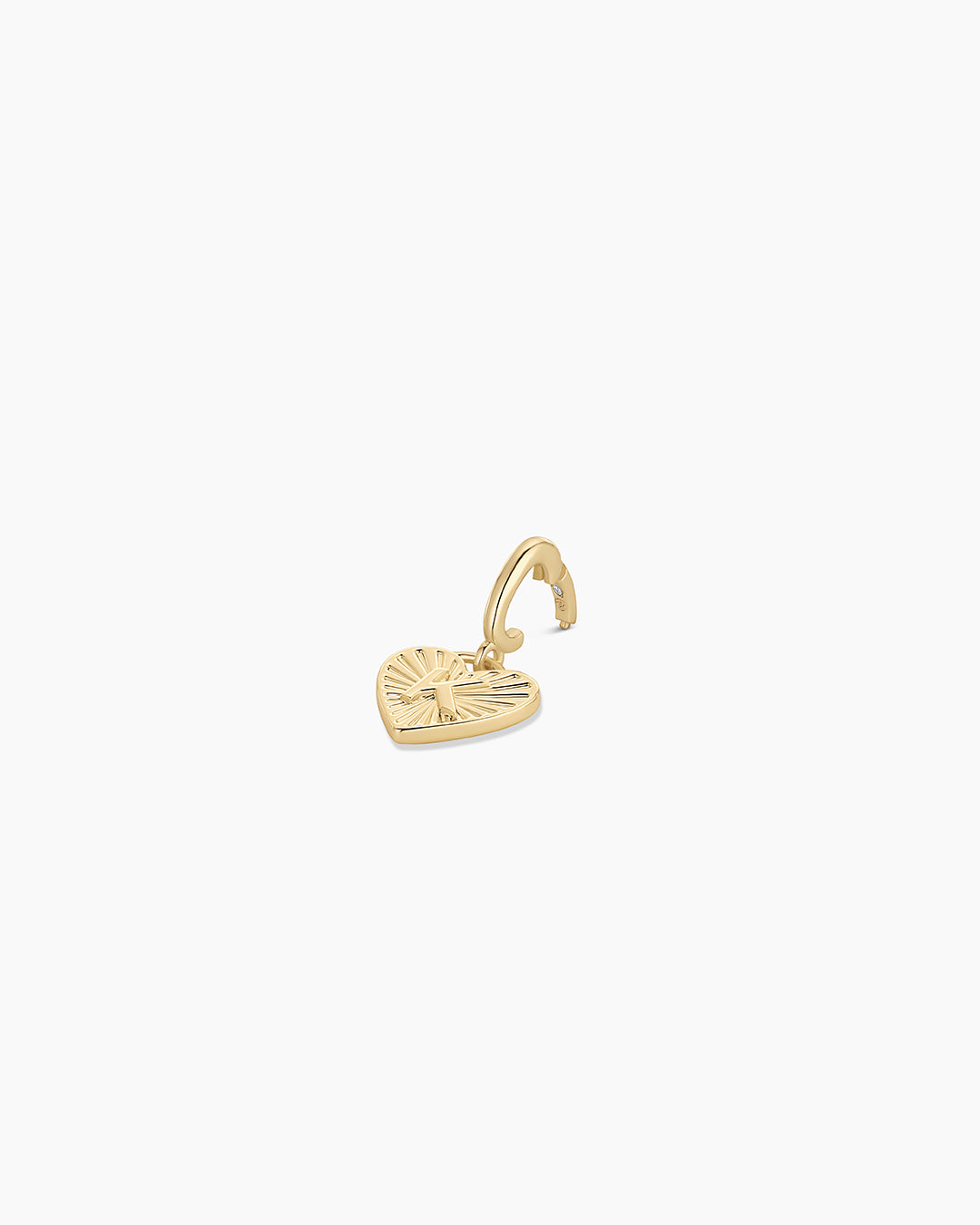 Vintage Heart Alphabet Parker Charm - K || option::18k Gold Plated, K