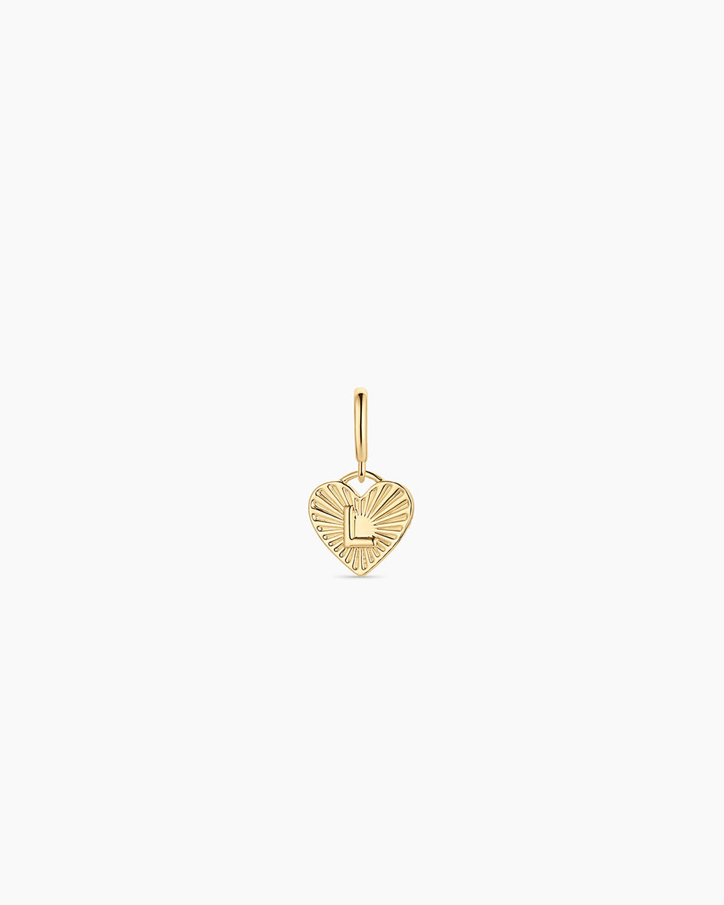 Vintage Heart Alphabet Parker Charm - L || option::18k Gold Plated, L
