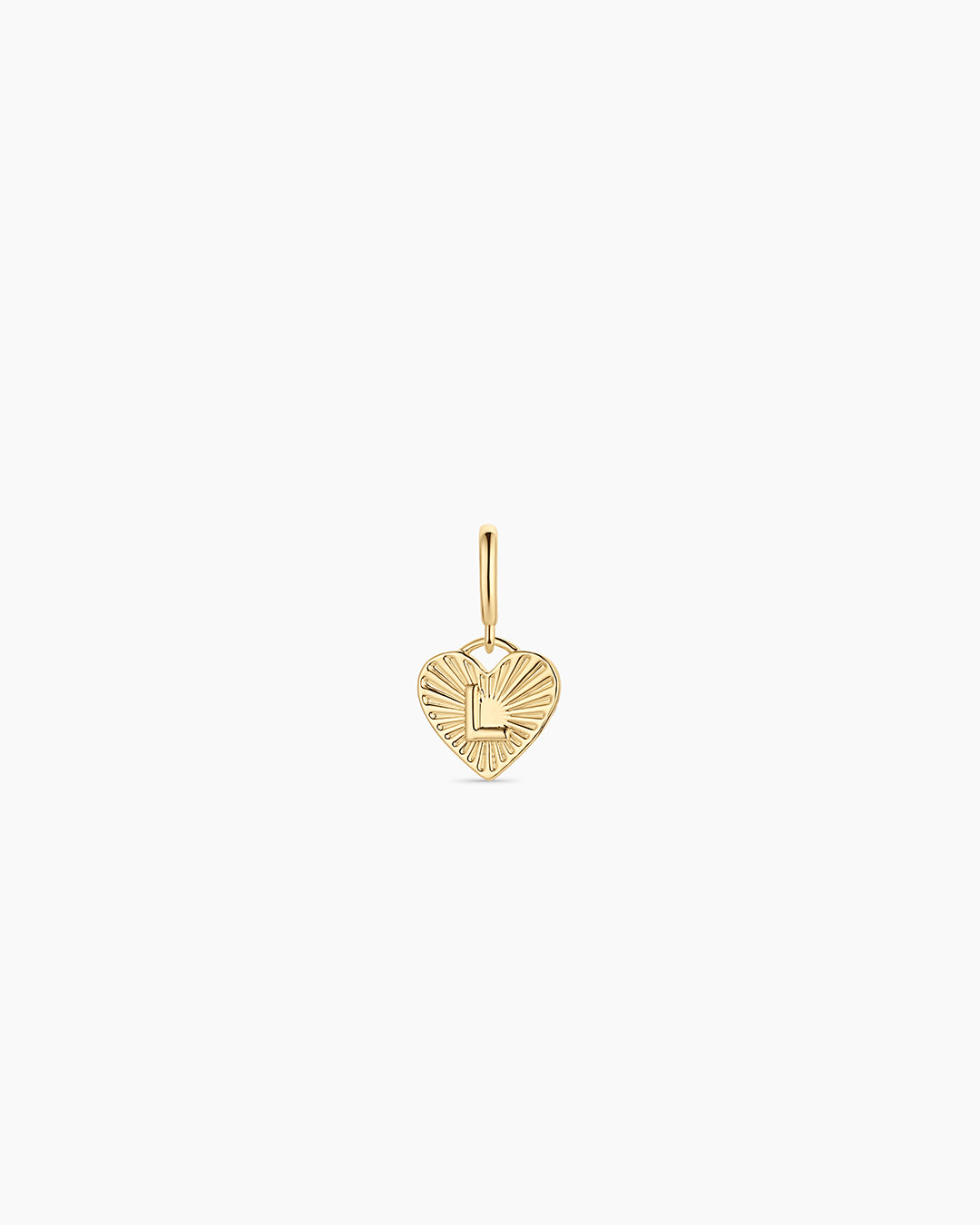 Vintage Heart Alphabet Parker Charm - L || option::18k Gold Plated, L
