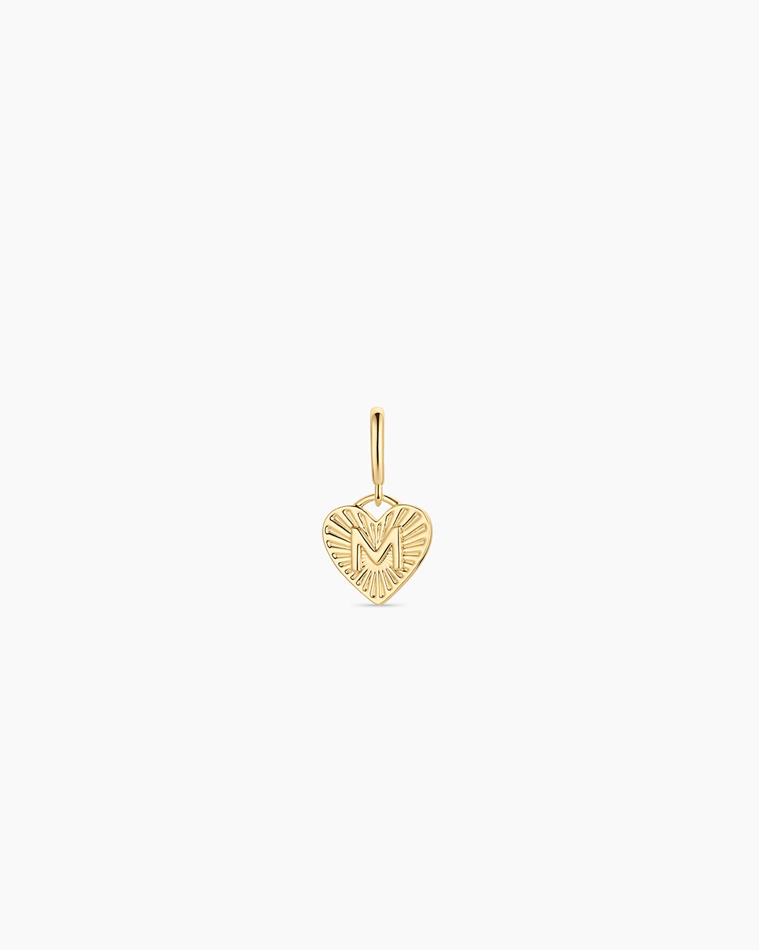 Vintage Heart Alphabet Parker Charm - M || option::18k Gold Plated, M