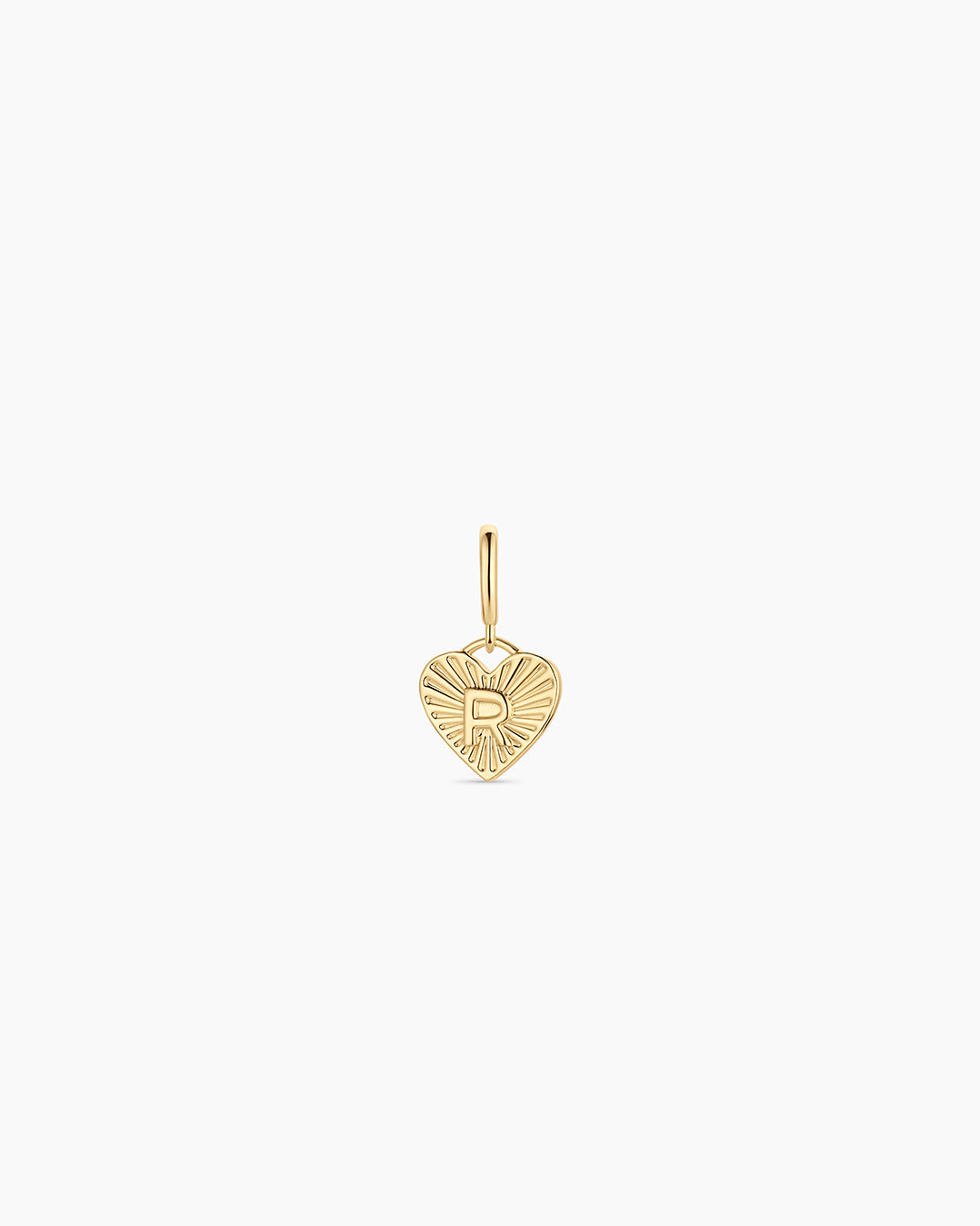 Vintage Heart Alphabet Parker Charm - R || option::18k Gold Plated, R