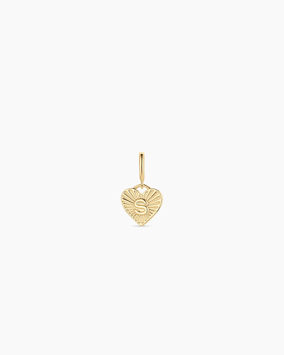 Vintage Heart Alphabet Parker Charm - S || option::18k Gold Plated, S