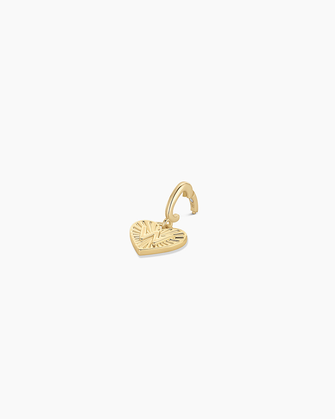 Vintage Heart Alphabet Parker Charm - W || option::18k Gold Plated, W