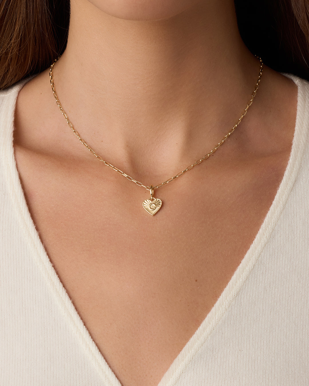 Vintage Heart Alphabet Parker Charm - C || option::18k Gold Plated, C