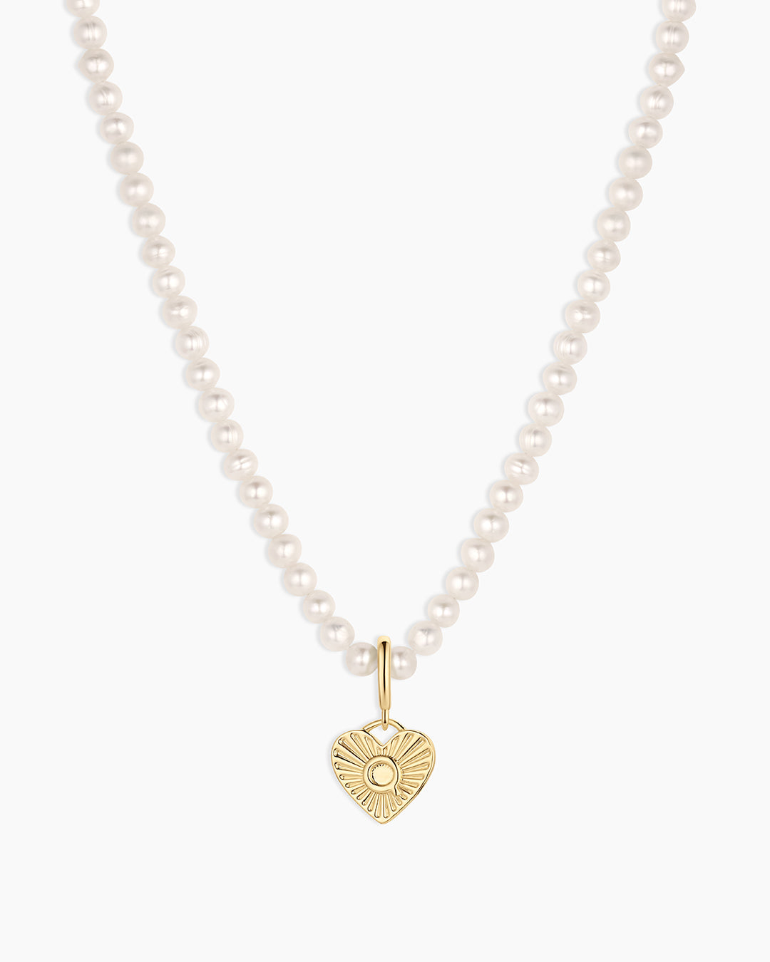 Vintage Heart Alphabet Charm Necklace - Q || option::18K Gold Plated, Q