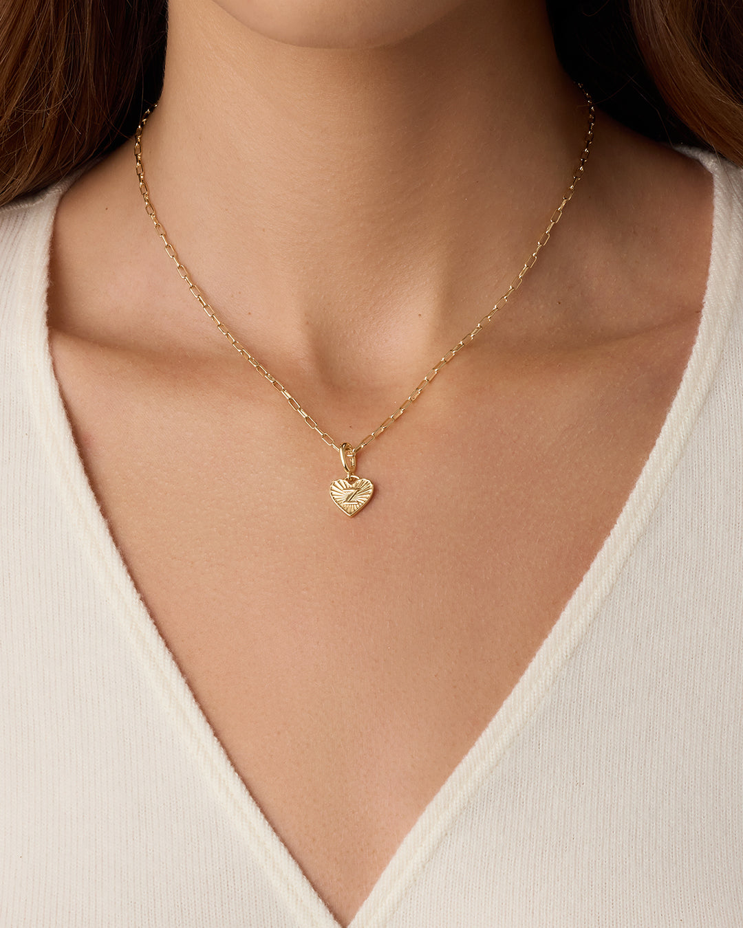 Vintage Heart Alphabet Parker Charm - Z || option::18k Gold Plated, Z