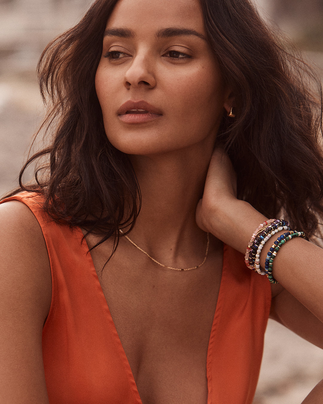 Power Gemstone Harbor Bracelet - Black Onyx || option::18k Gold Plated, Black Onyx - Protection