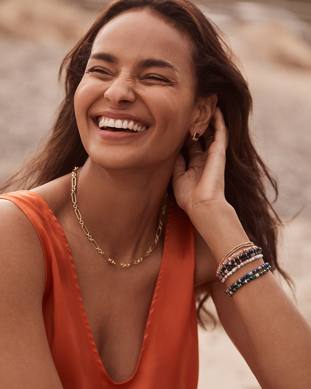 Reed Link Necklace || option::18k Gold Plated